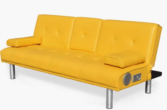 আধুনিক Futon লাউঞ্জার রূপান্তরযোগ্য সোফা ভুল চামড়া 3 আসনের Futon সোফা