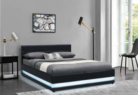 আধুনিক Bsci Led Upholstered বেড ফুল কুইন সাইজ প্ল্যাটফর্ম হেডবোর্ড সহ