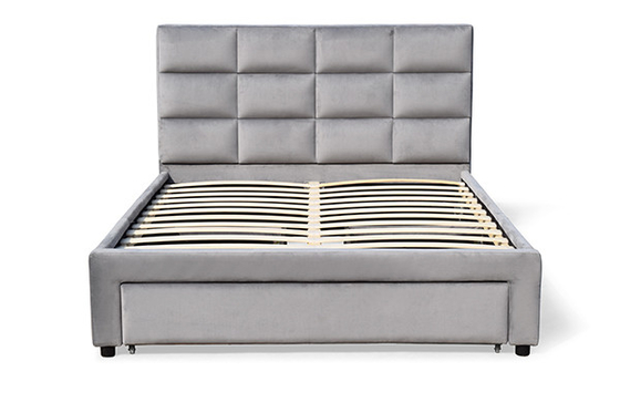 Tufted পাতলা পাতলা কাঠের বিছানা ফ্রেম