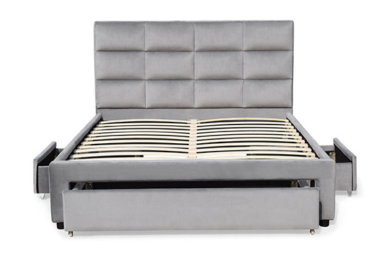 Tufted পাতলা পাতলা কাঠের বিছানা ফ্রেম